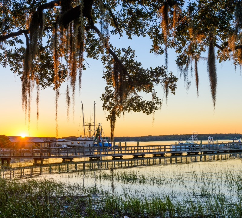 sunset view over Skull Creek,