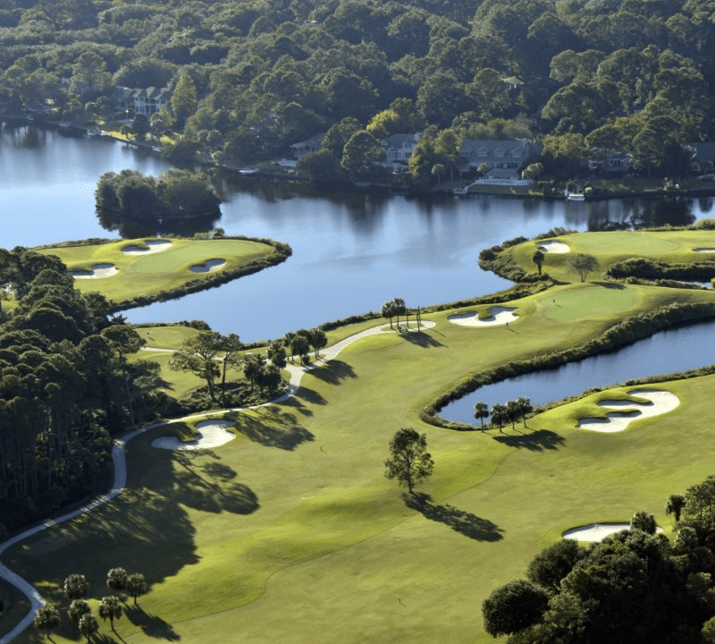 scenic view of a golf course located on Hilton Head Island, South Carolina. 