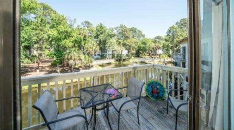 view from a private balcony at a vacation rental property in the Seascape Villas complex