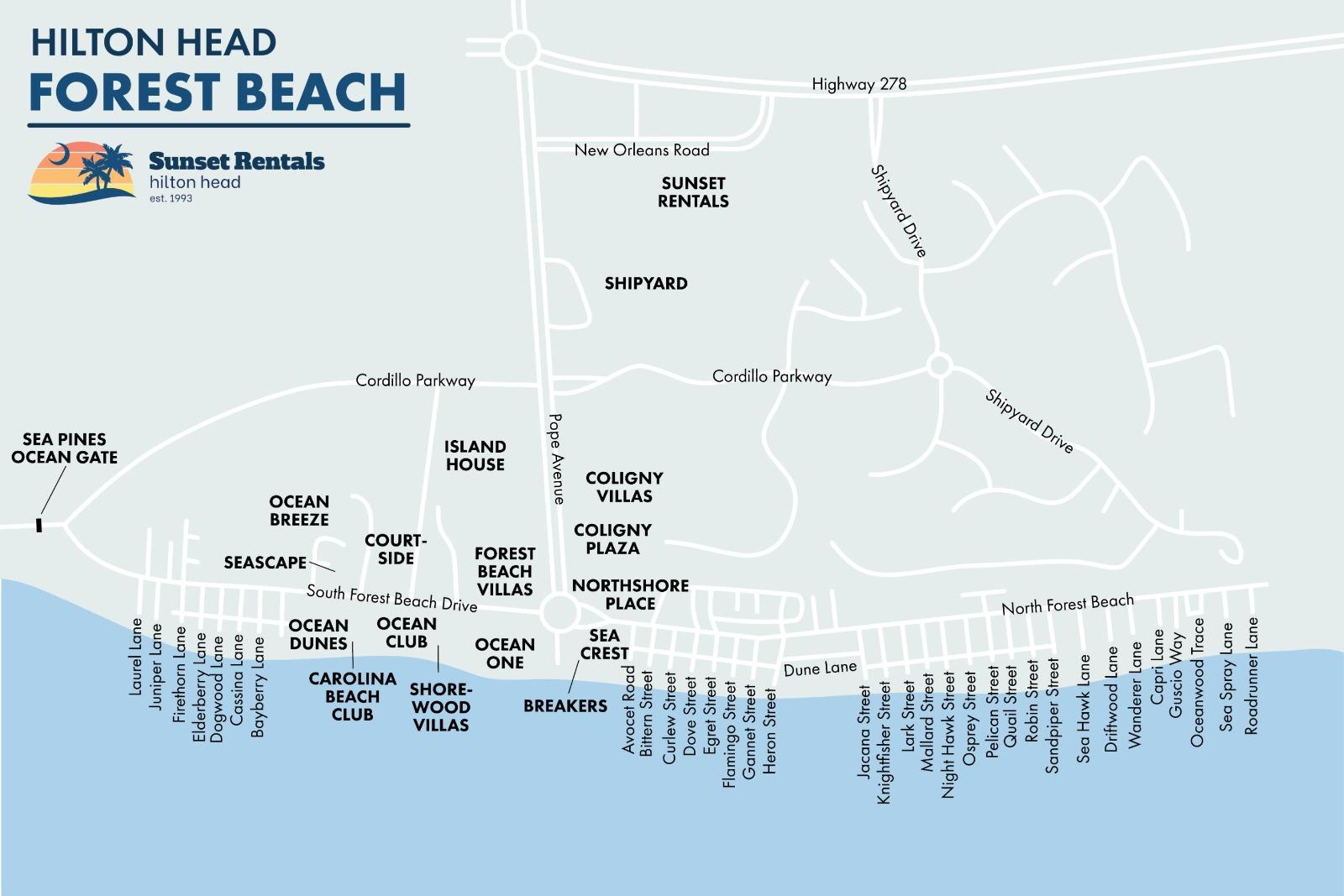 Map of Forest Beach