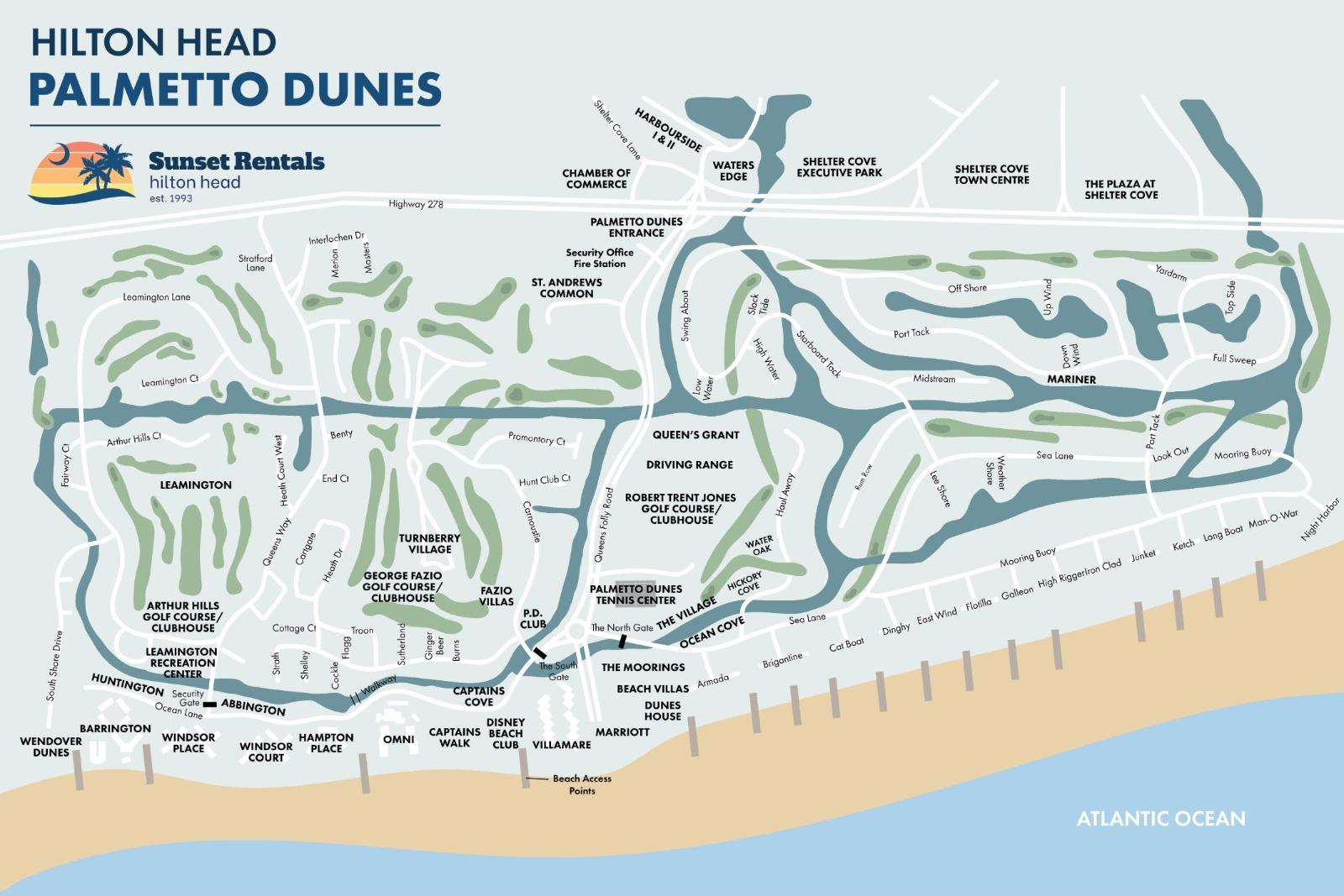 Map of Palmetto Dunes