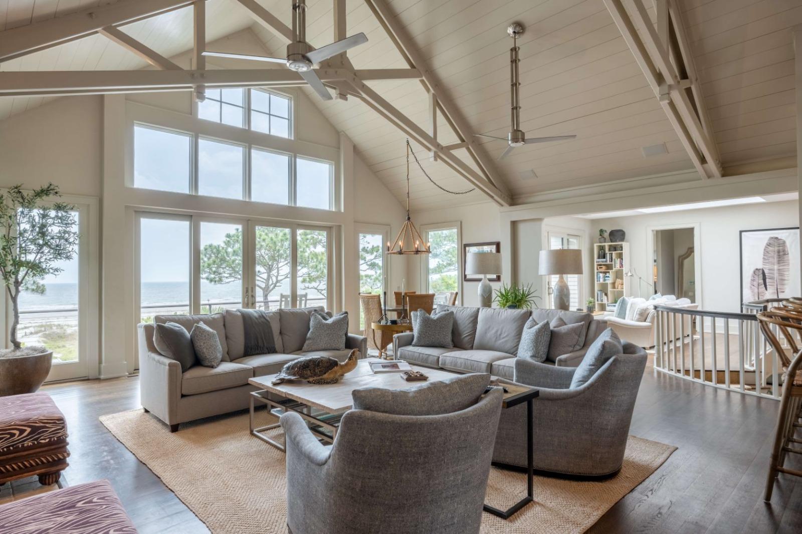 interior of a luxury oceanfront vacation home